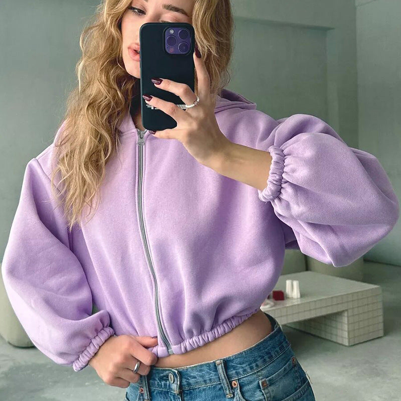 Casual Women's Solid Color Hoodies