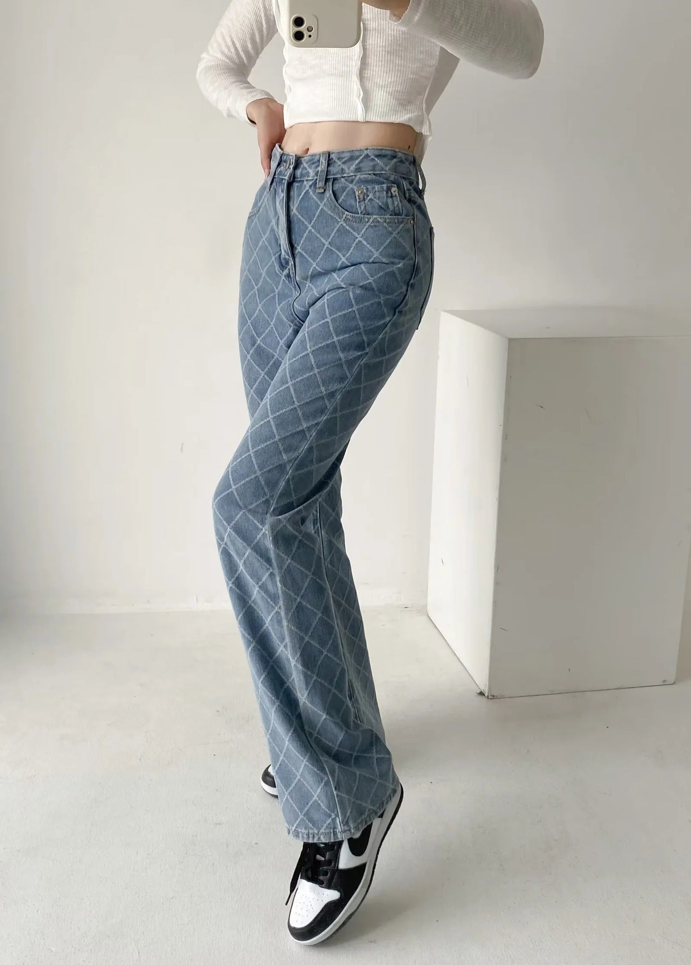 Retro Fashion Denim Boot-cut Pants Women