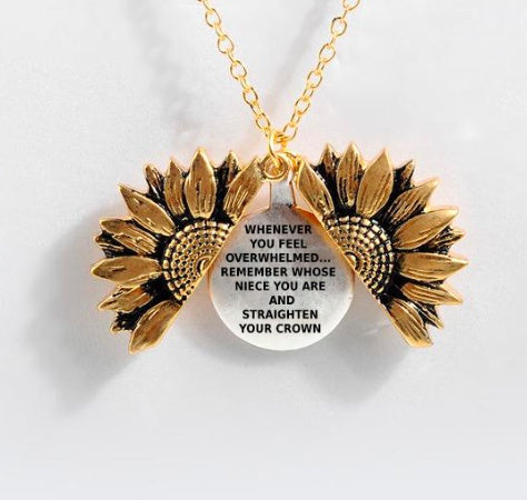 Sunflower Double-layer Lettering Necklace