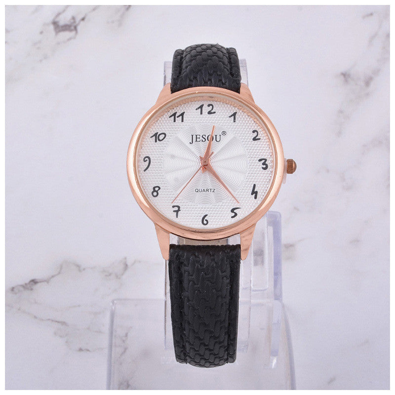 Women Watches Leather Quartz Wristwatch Sunglasses Corsage 3 Pcs Girl Christmas Gift New Year Gift Ladies Gift Box