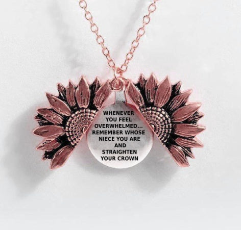 Sunflower Double-layer Lettering Necklace