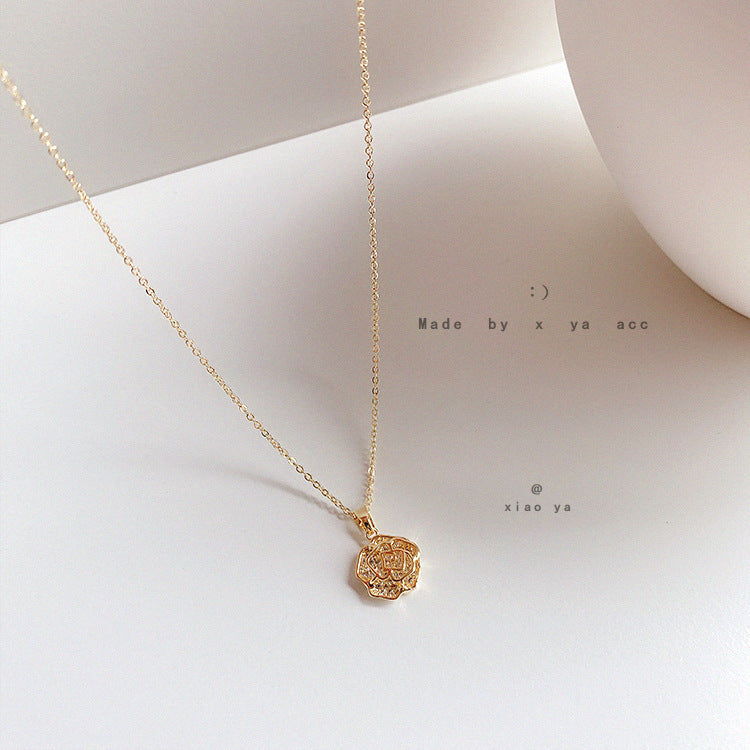 Zircon rose neck chain clavicle chain cool wind