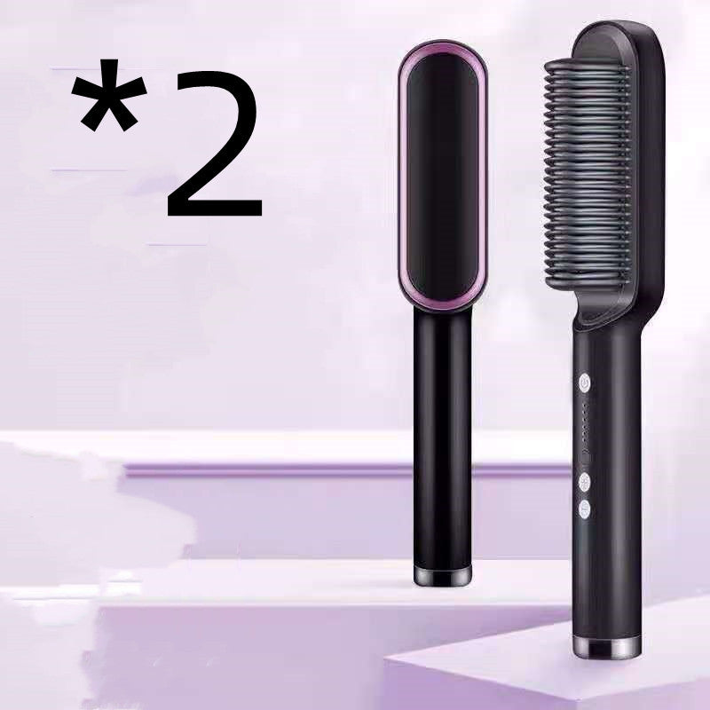 2-in-1 Hair Straightener & Curling Brush