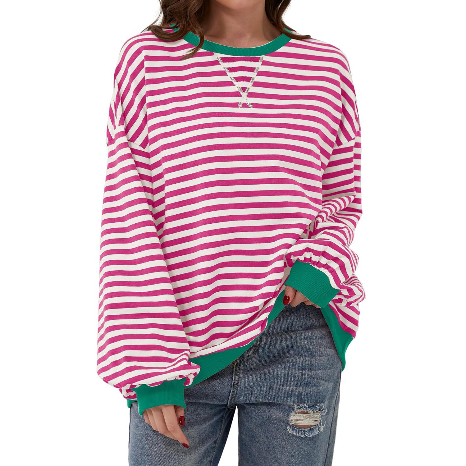 Loose Striped Long Sleeve T-shirt