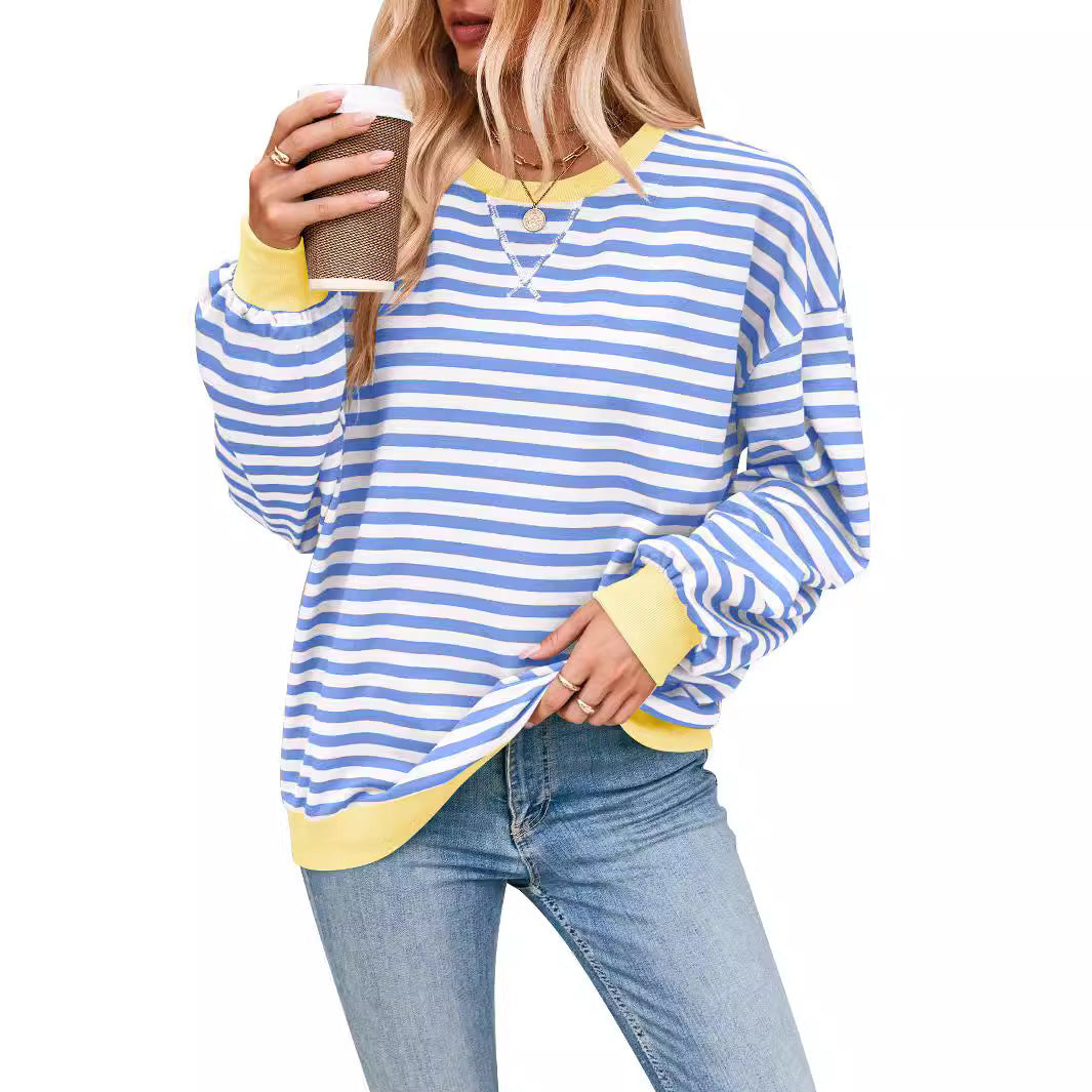 Loose Striped Long Sleeve T-shirt