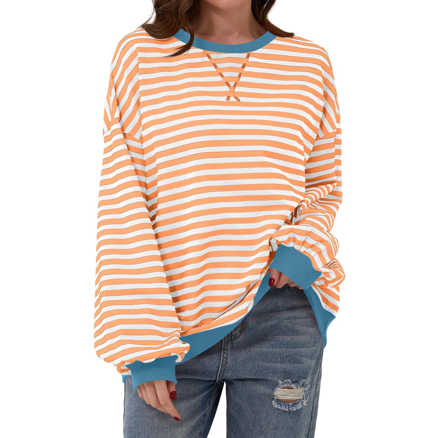 Loose Striped Long Sleeve T-shirt