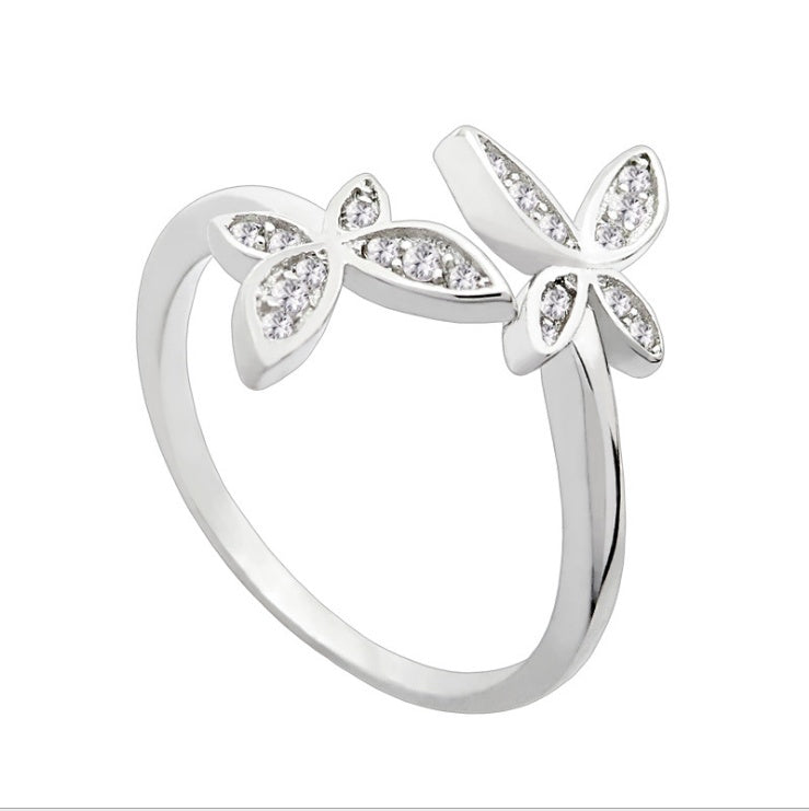 Sterling Silver Adjustable Butterfly Ring