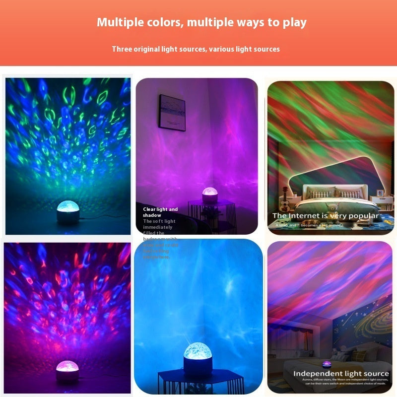 Rotating Polar Light Water Ripple Ambience Light Usb