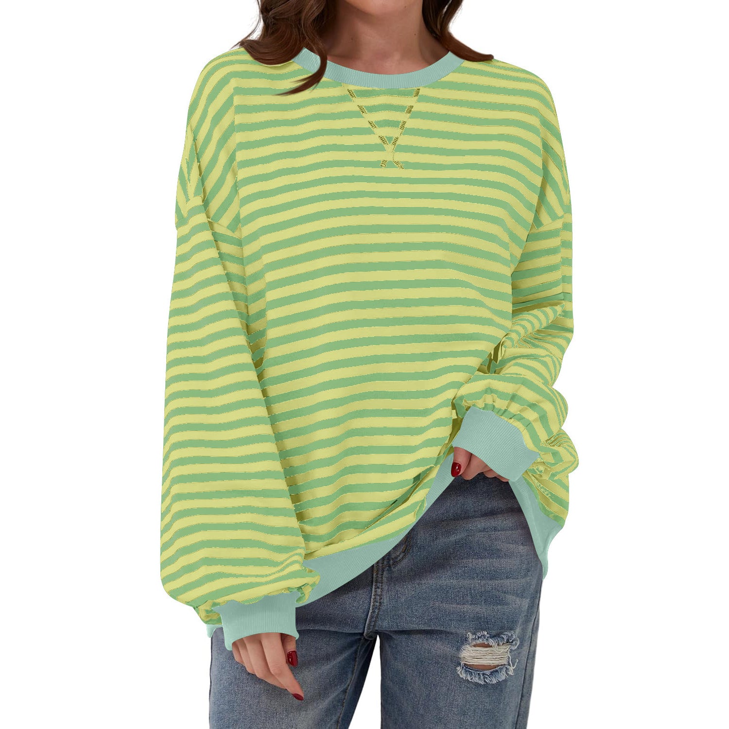 Loose Striped Long Sleeve T-shirt