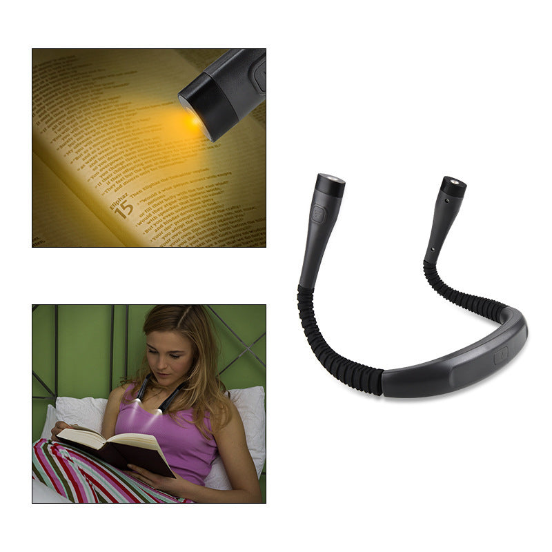 Led Hanging Neck Light White And Yellow Dual Light Outdoor Portable Student Reading Light