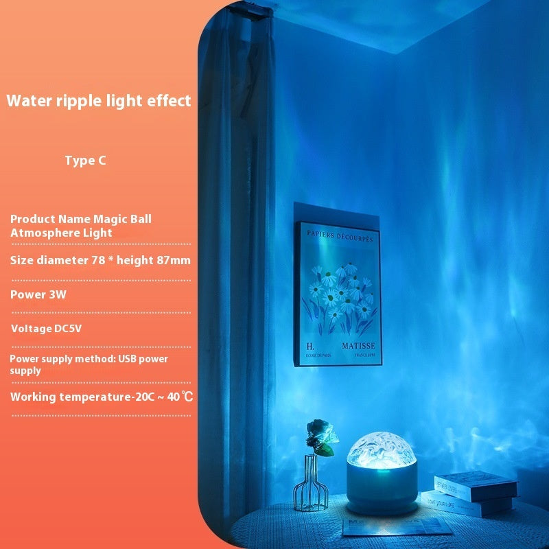 Rotating Polar Light Water Ripple Ambience Light Usb