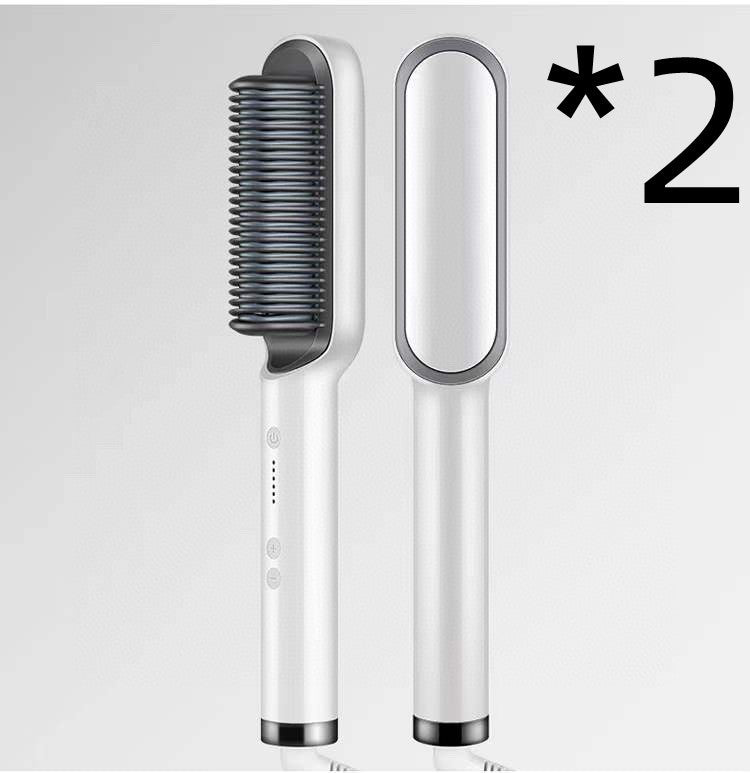 2-in-1 Hair Straightener & Curling Brush