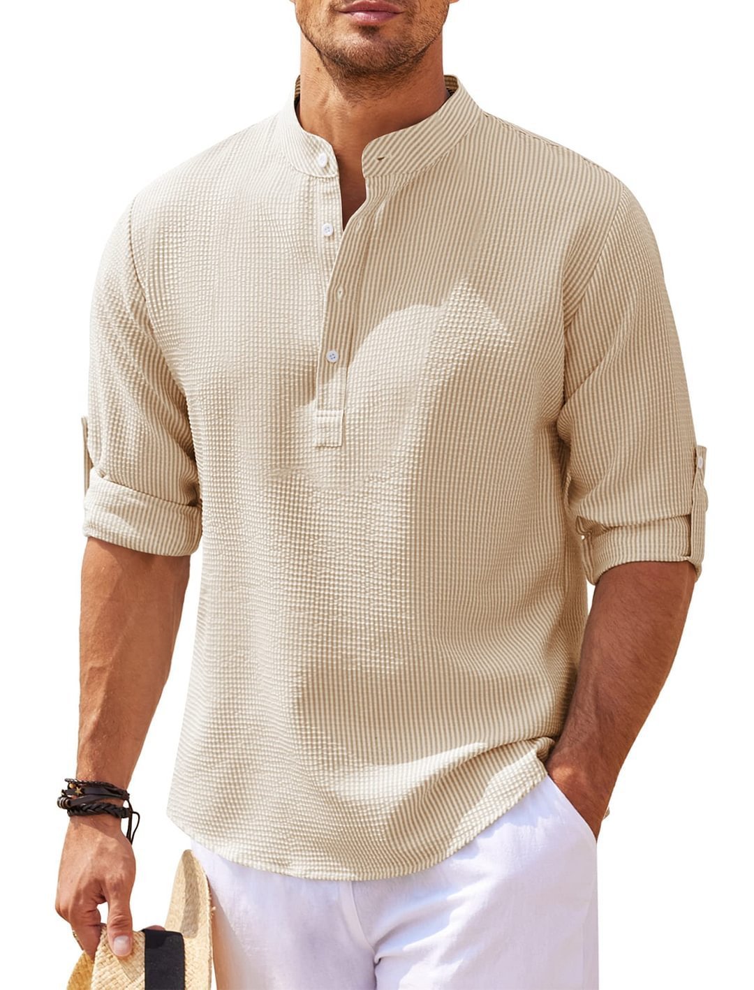 Men's Stand Collar Casual Shirt