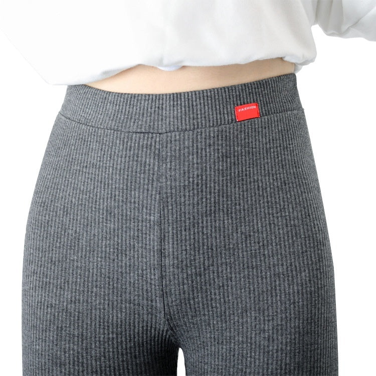 Red Label Thread Fleece-lined Thick Leggings Winter Women's Pants