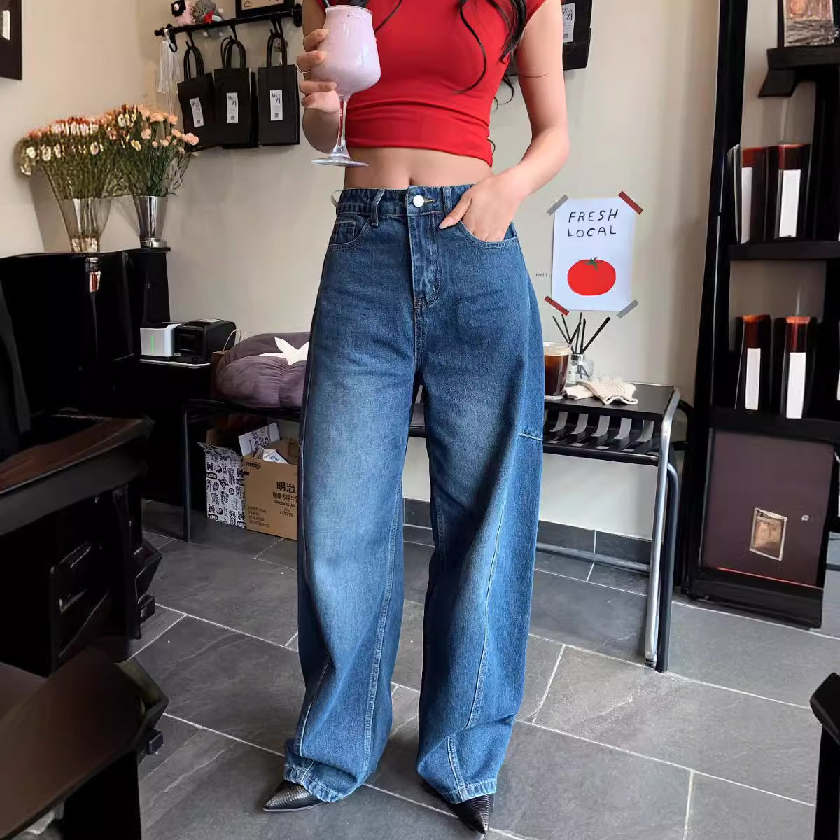 Loose Curved Banana Jeans