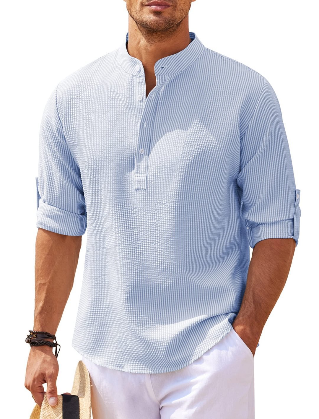 Men's Stand Collar Casual Shirt