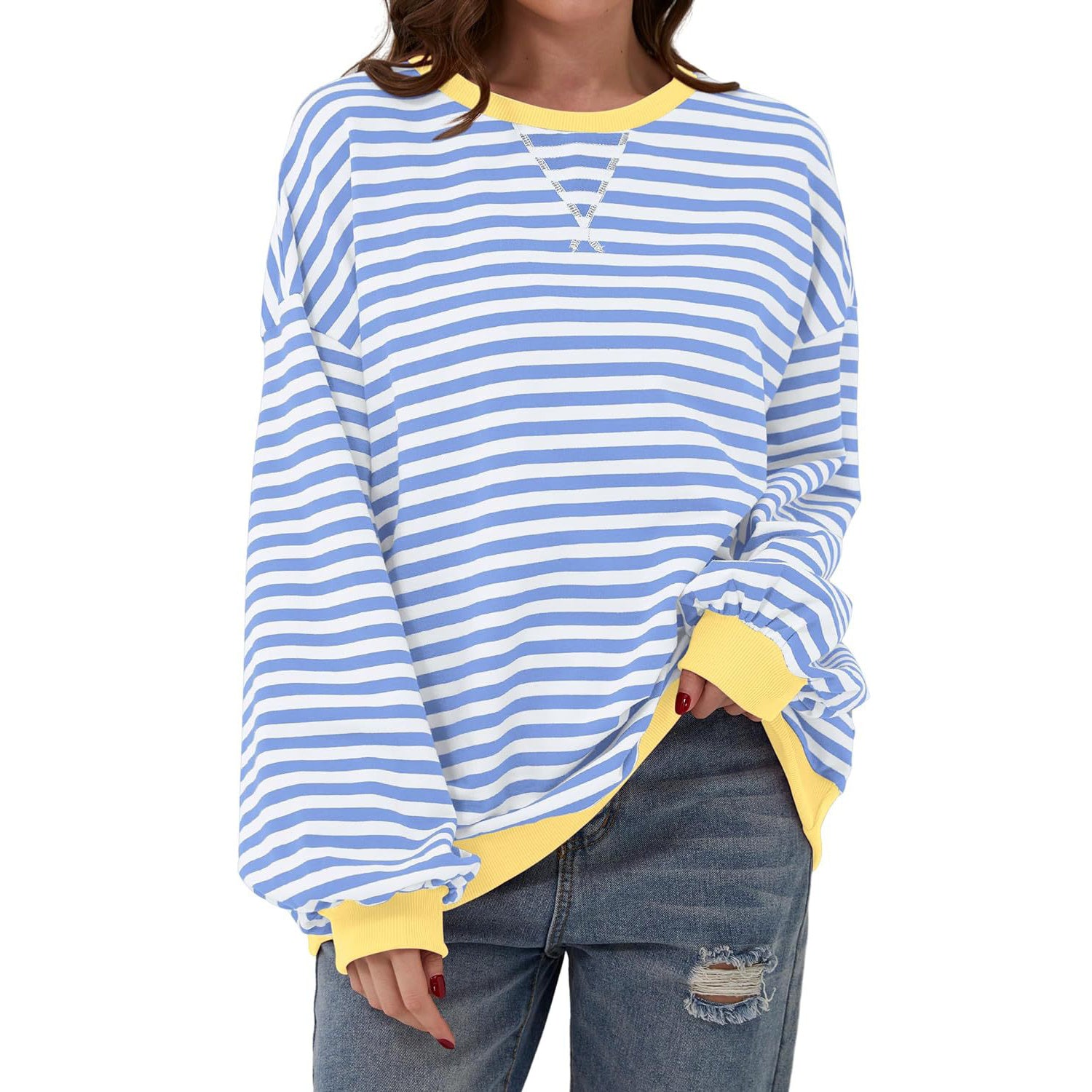 Loose Striped Long Sleeve T-shirt