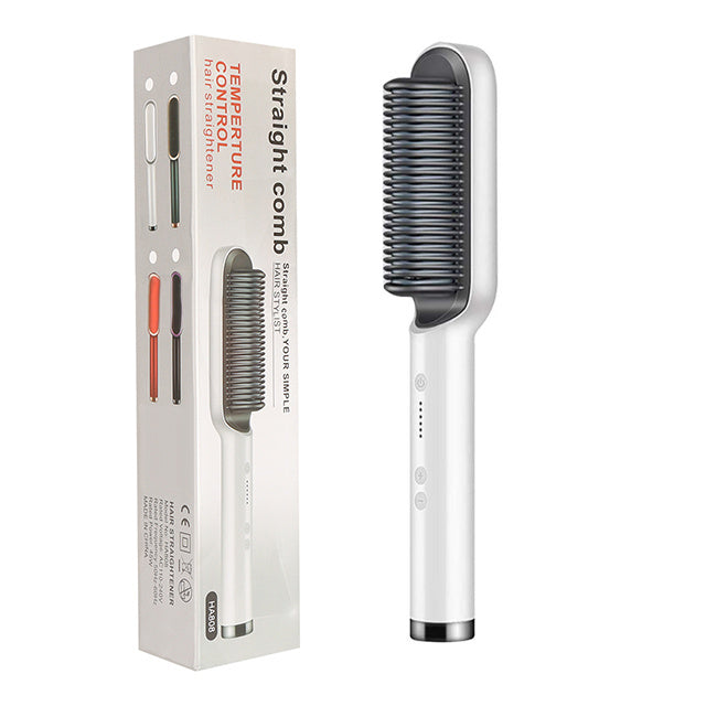 2-in-1 Hair Straightener & Curling Brush