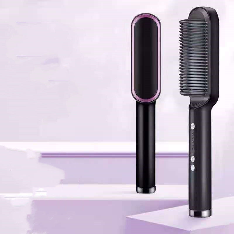 2-in-1 Hair Straightener & Curling Brush