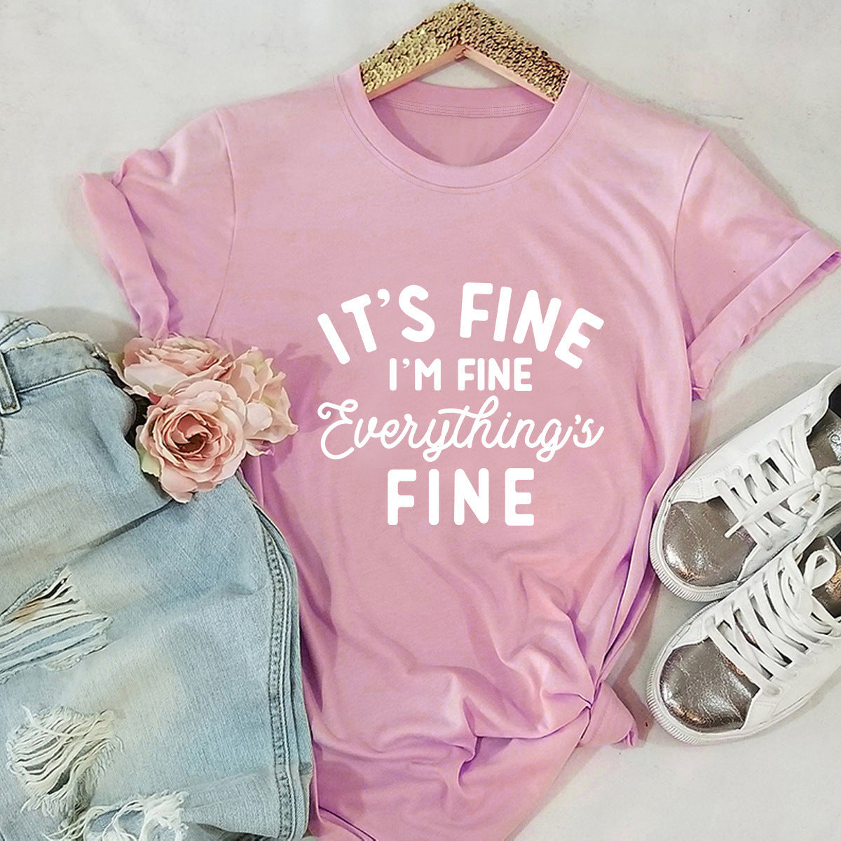 Women's Funny Phrase Print Casual Tops