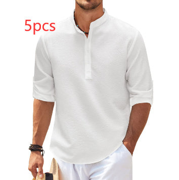 Men's Stand Collar Casual Shirt