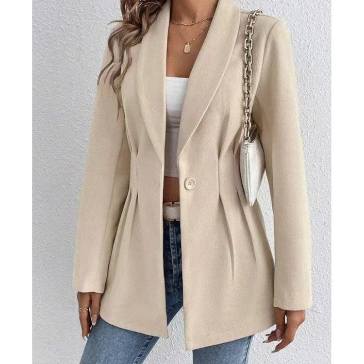 Spring NEW Long Sleeve Slim Fit Woolen Women's Coat