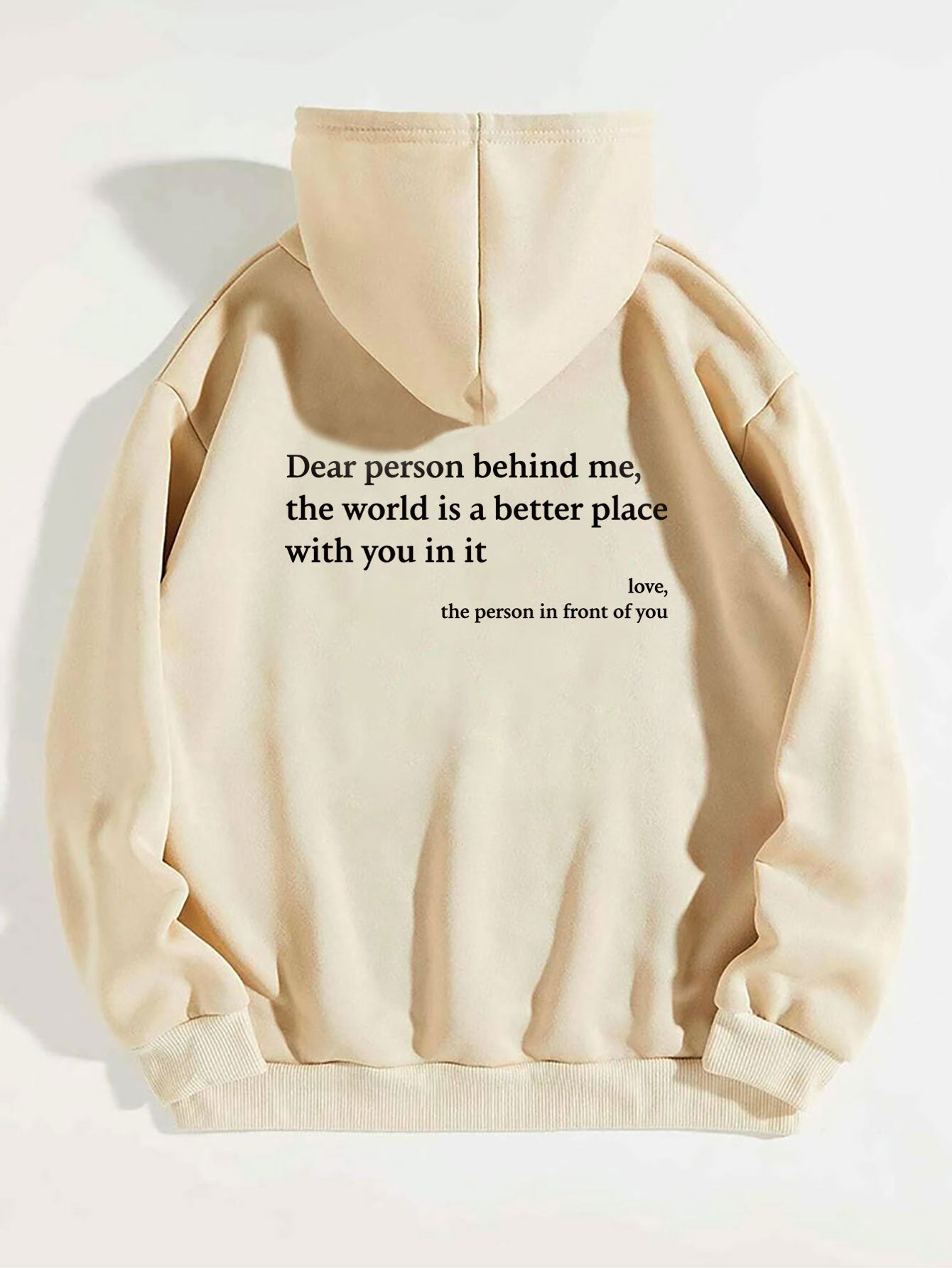 Plush Letter Print Hoodie