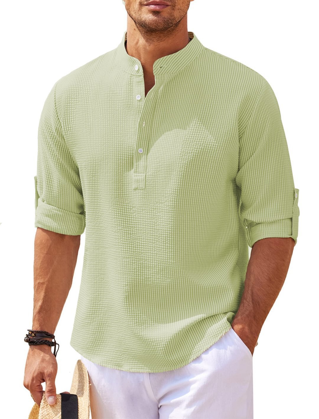 Men's Stand Collar Casual Shirt