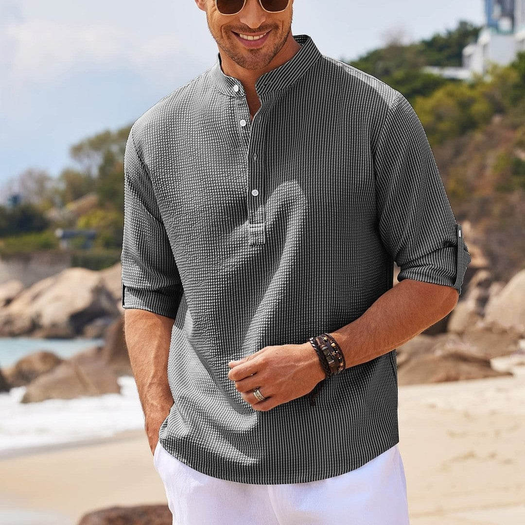 Men's Stand Collar Casual Shirt