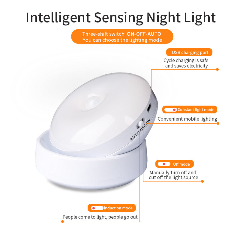 Rotating Human Body Sensor Light Corridor Garage Light Wardrobe Light Motion Sensor Night Light