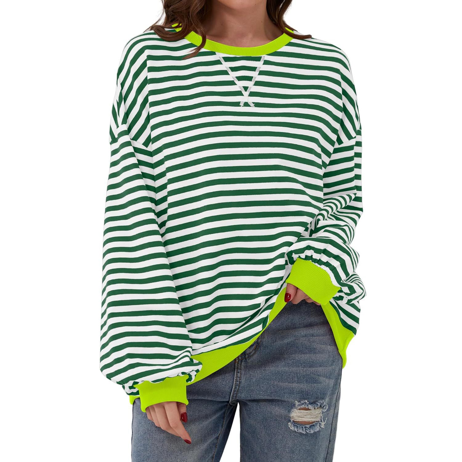 Loose Striped Long Sleeve T-shirt