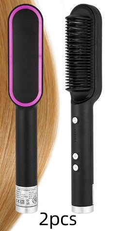 2-in-1 Hair Straightener & Curling Brush