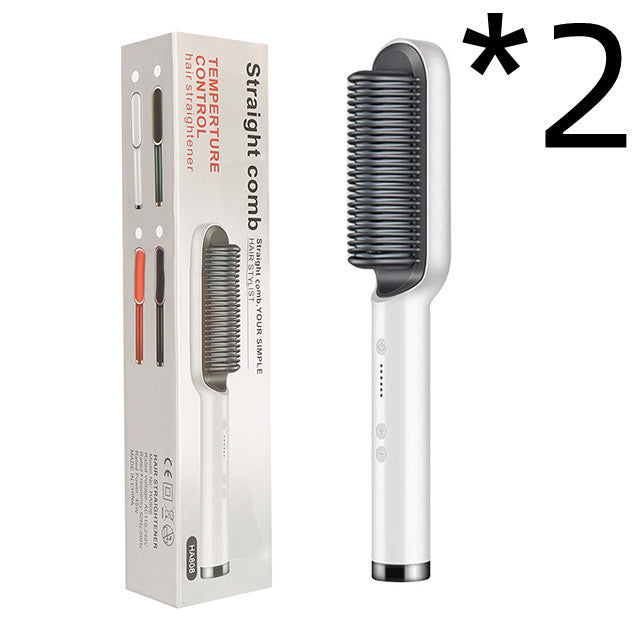 2-in-1 Hair Straightener & Curling Brush