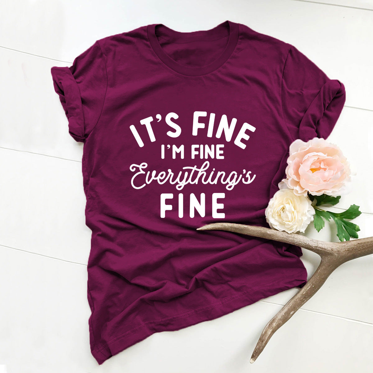 Women's Funny Phrase Print Casual Tops